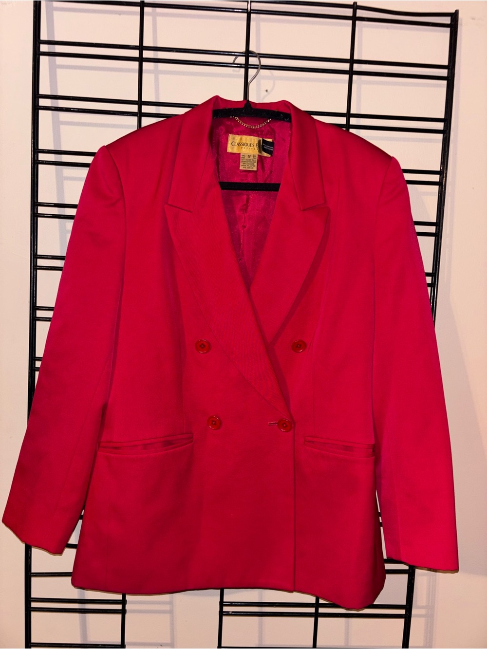 Classiques Entier Vibrant Red Double-Breasted Women's Blazer